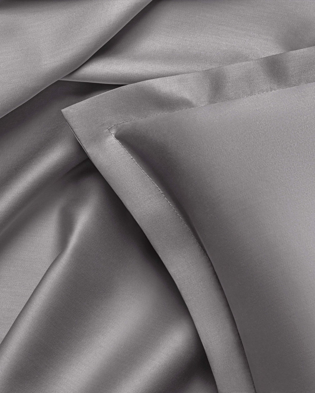 Ägyptische Baumwolle Bettwäsche Set Dunkelgrau 135x200 cm 40x80 cm