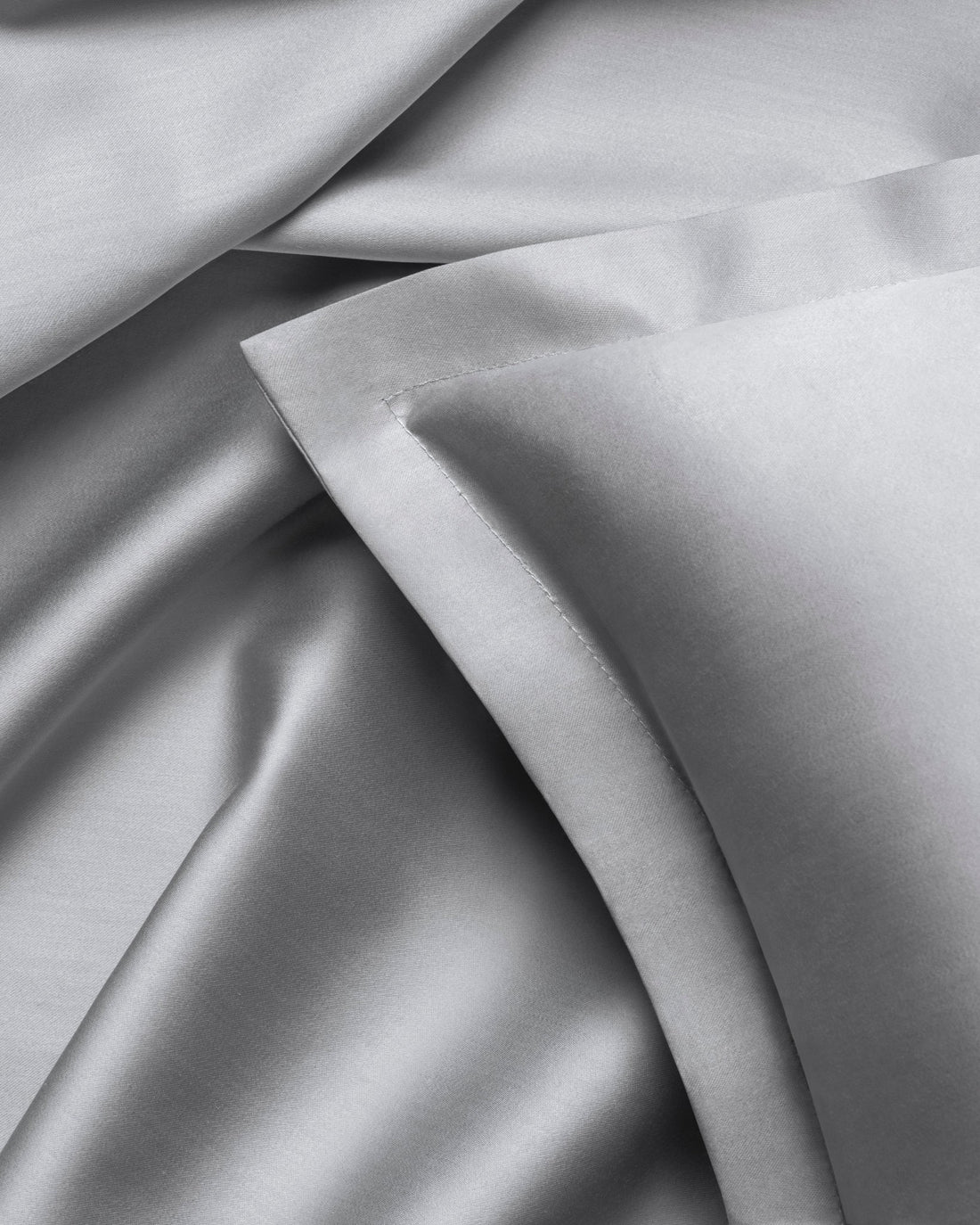 Ägyptische Baumwolle Bettwäsche Set Hellgrau 135x200 cm 40x80 cm