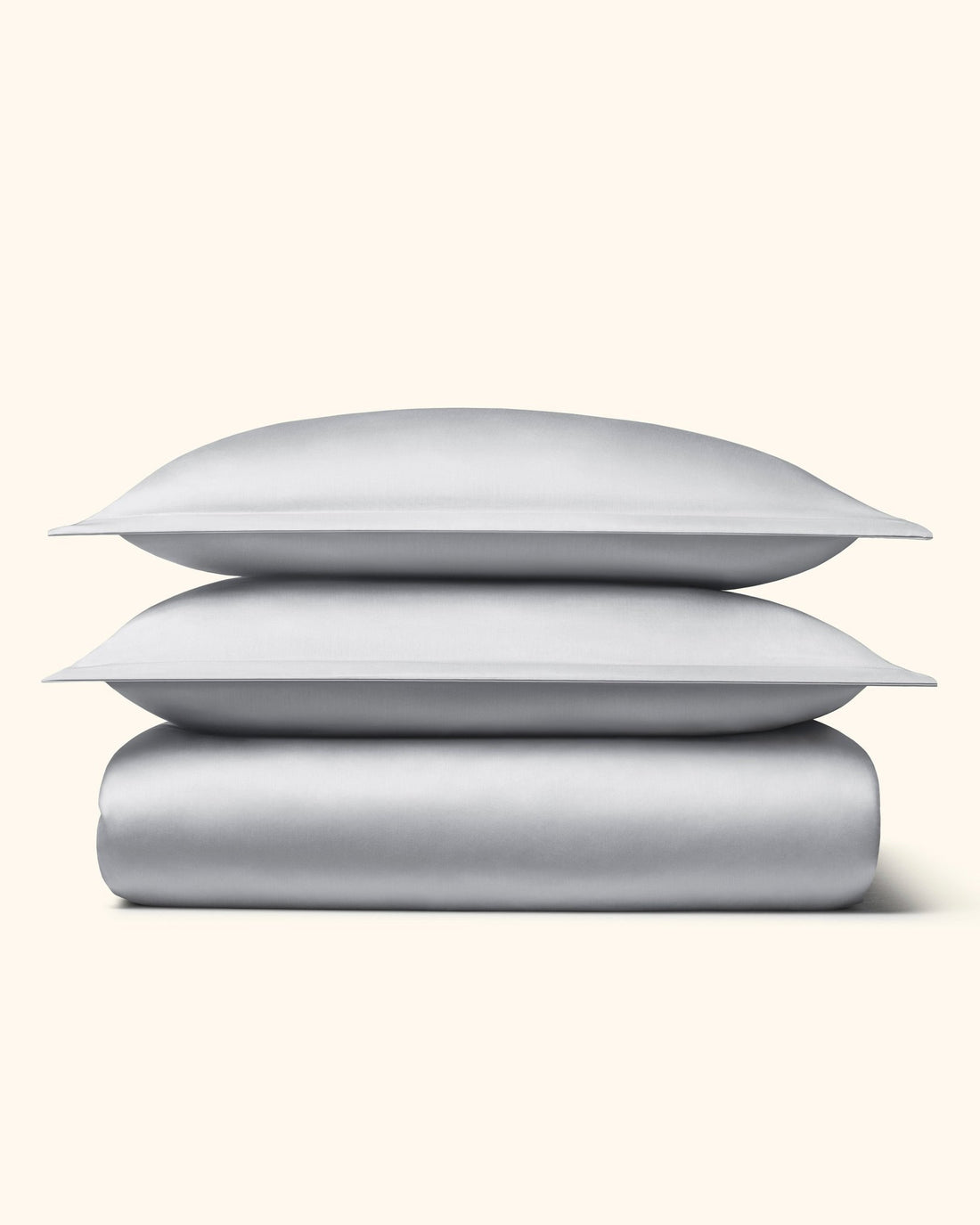 Ägyptische Baumwolle Bettwäsche Set Hellgrau 135x200 cm 40x80 cm