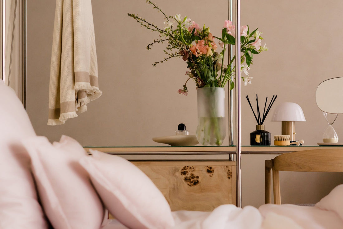 Ägyptische Baumwolle Bettwäsche Set Hellrosa - AMQUA