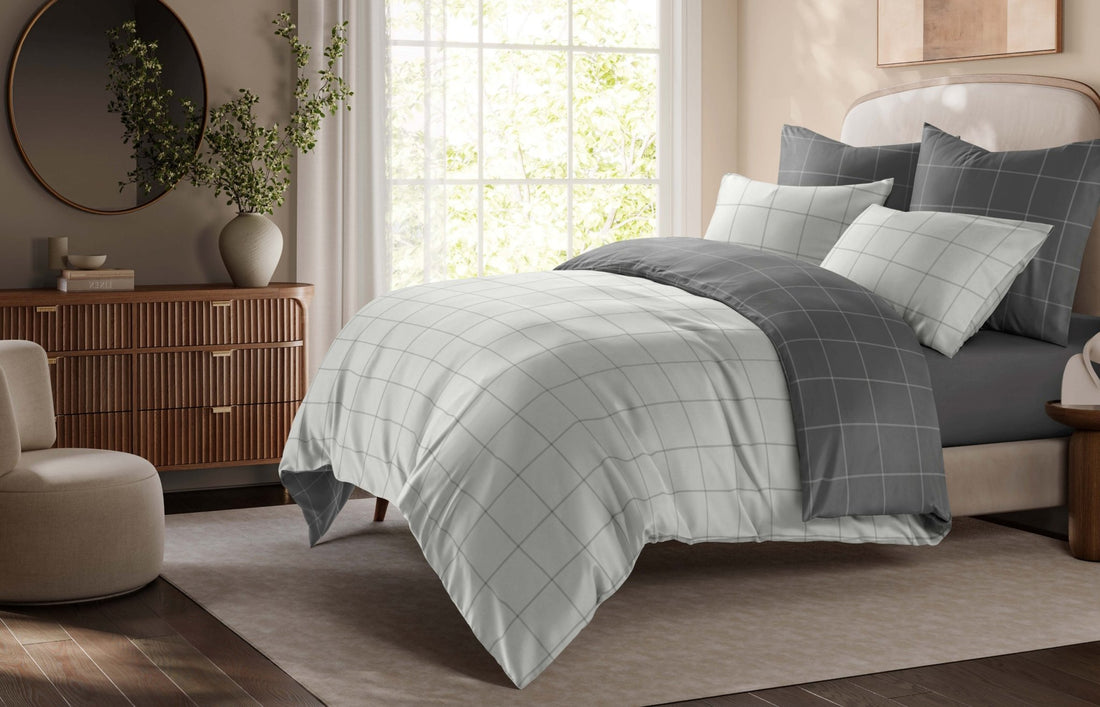 Ägyptische Baumwolle Kissenbezüge Kariert 2x 40x80 cm