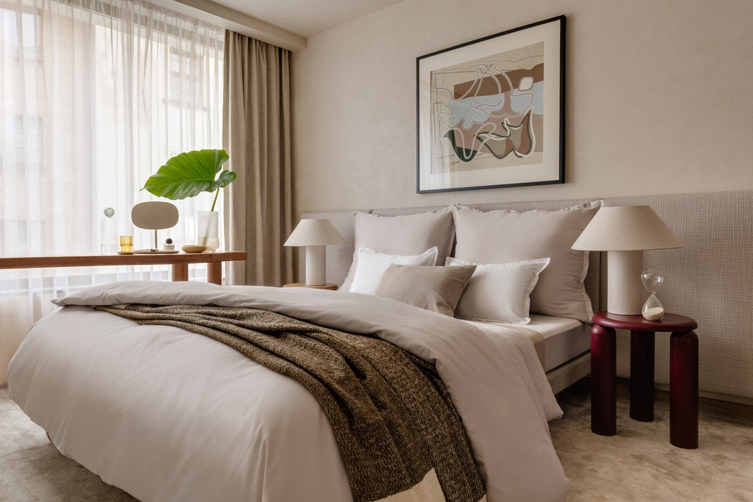 Ägyptische Baumwolle Mako Satin Kissenbezüge Beige 40x40 cm