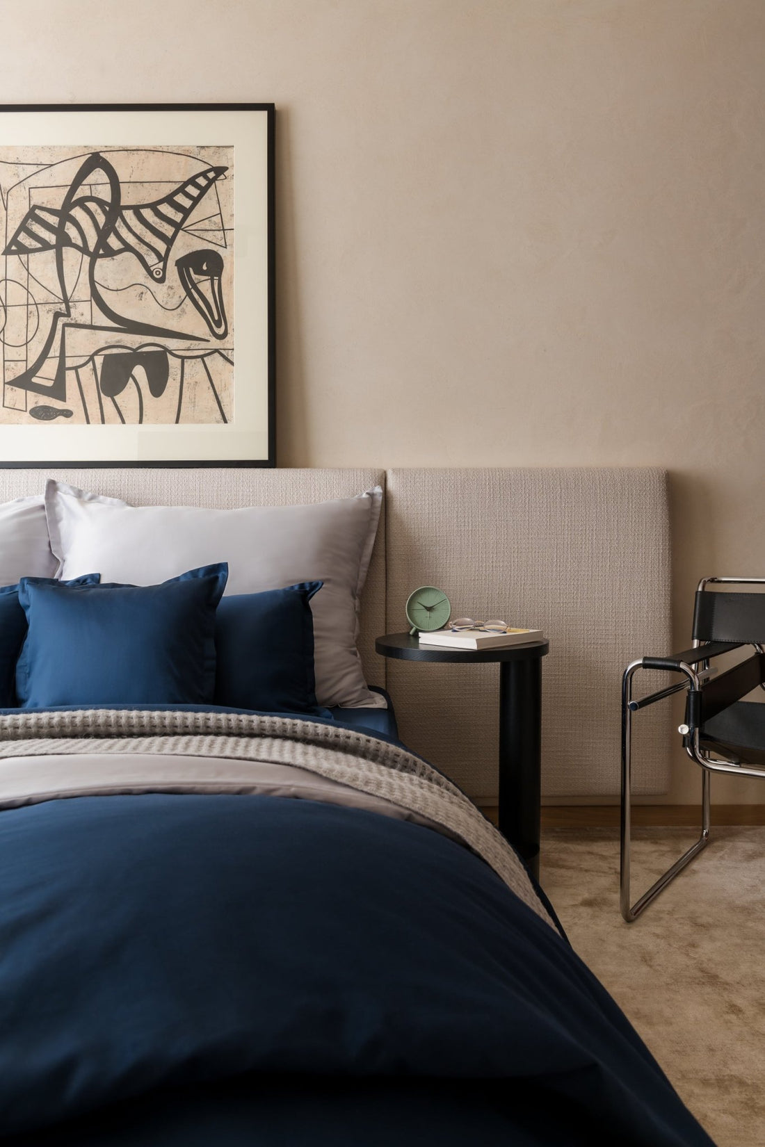 Ägyptische Baumwolle Spannbettlaken Dunkelblau 90x200 cm