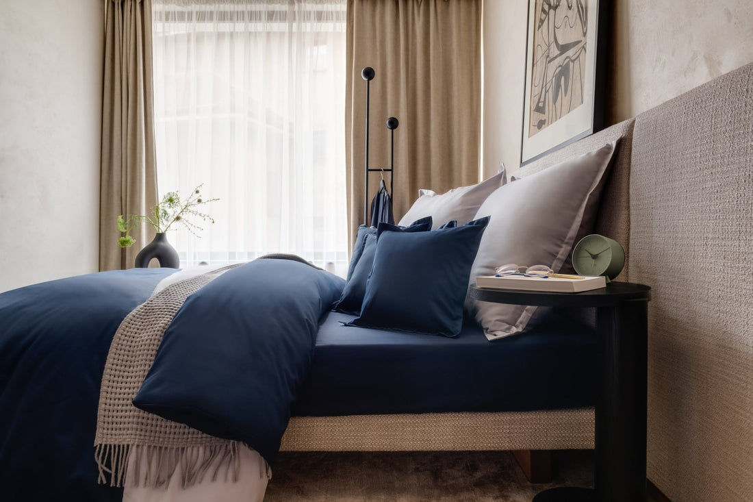 Ägyptische Baumwolle Spannbettlaken Dunkelblau 90x200 cm