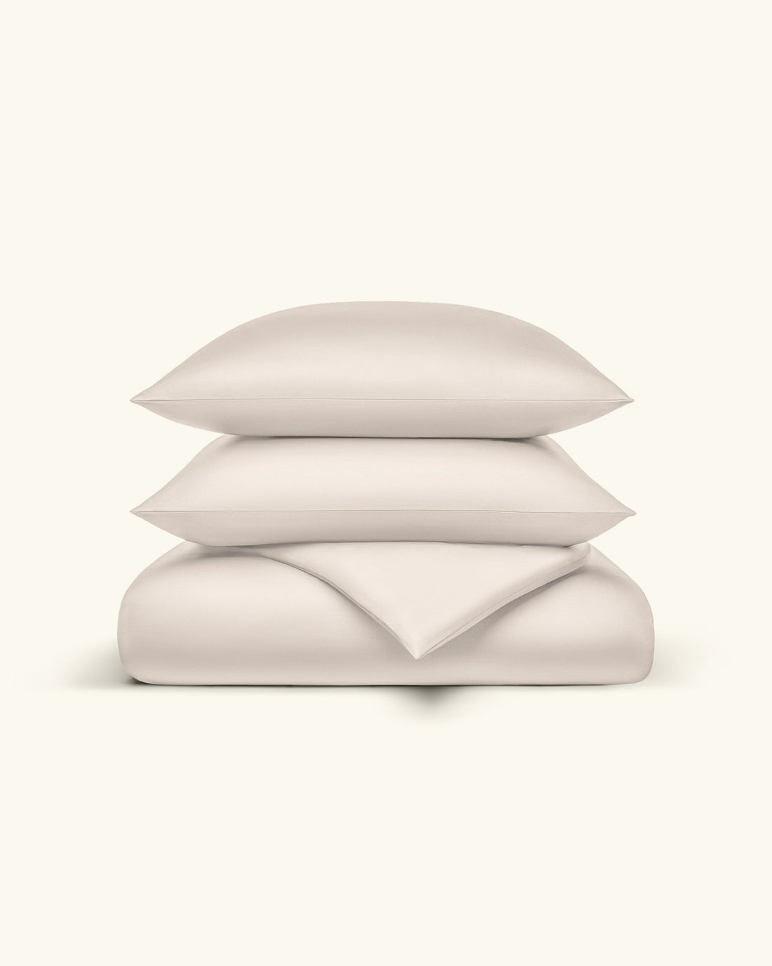 Bio - Baumwolle Bettwäsche Set Natural Creme 135x200 cm 80x80 cm