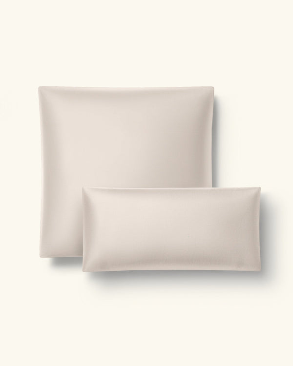 Bio - Baumwolle Bettwäsche Set Natural Creme 135x200 cm 80x80 cm