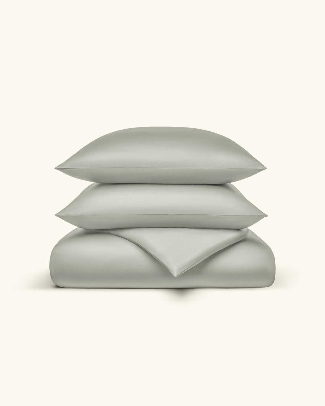 Bio - Baumwolle Bettwäsche Set Salbeigruen 135x200 cm 80x80 cm