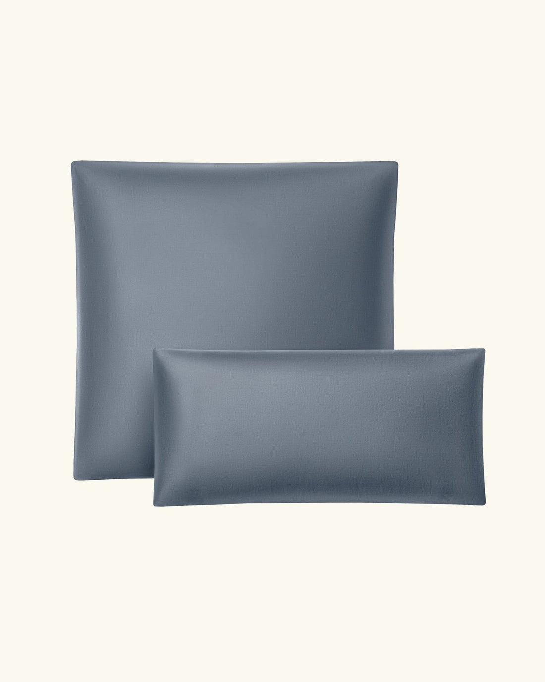 Bio - Baumwolle Bettwäsche Set Taubenblau 135x200 cm 80x80 cm