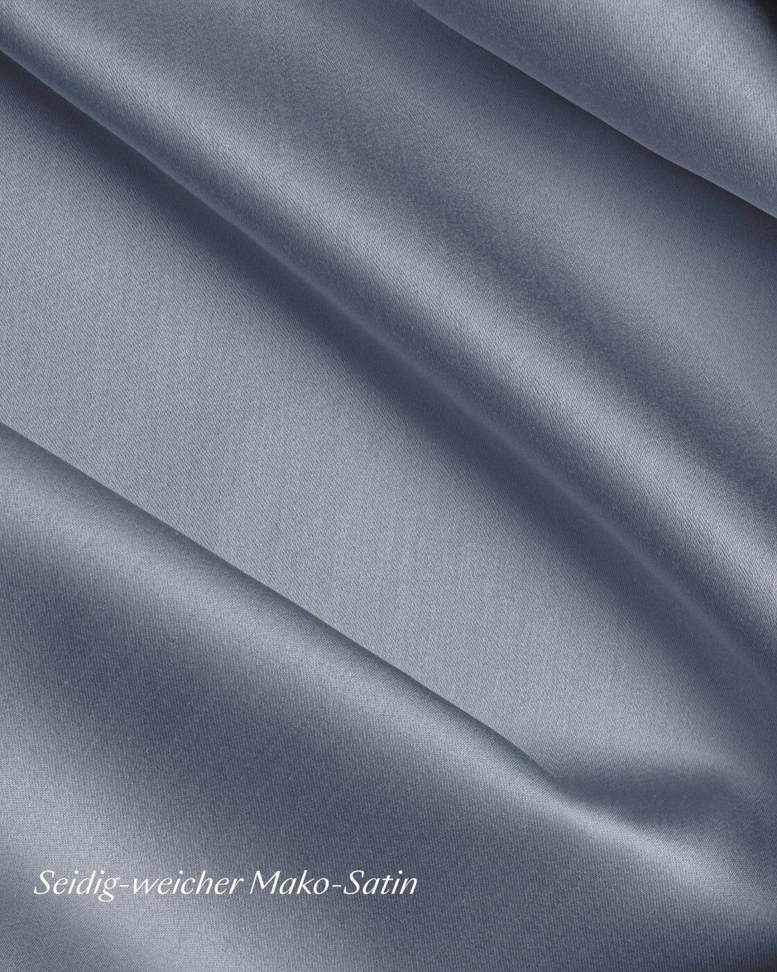 Bio - Baumwolle Bettwäsche Set Taubenblau 135x200 cm 80x80 cm