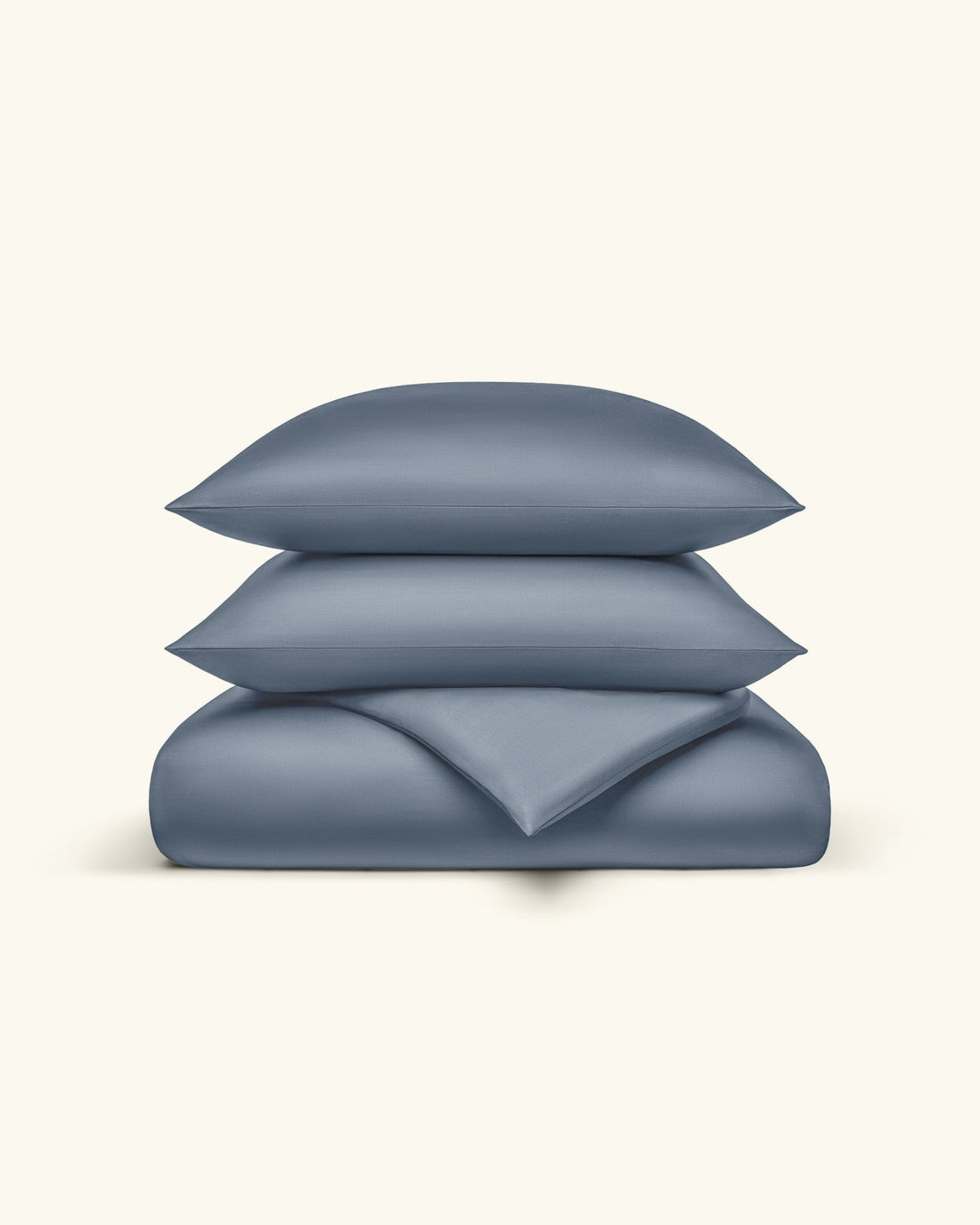 Bio - Baumwolle Bettwäsche Set Taubenblau 135x200 cm 80x80 cm