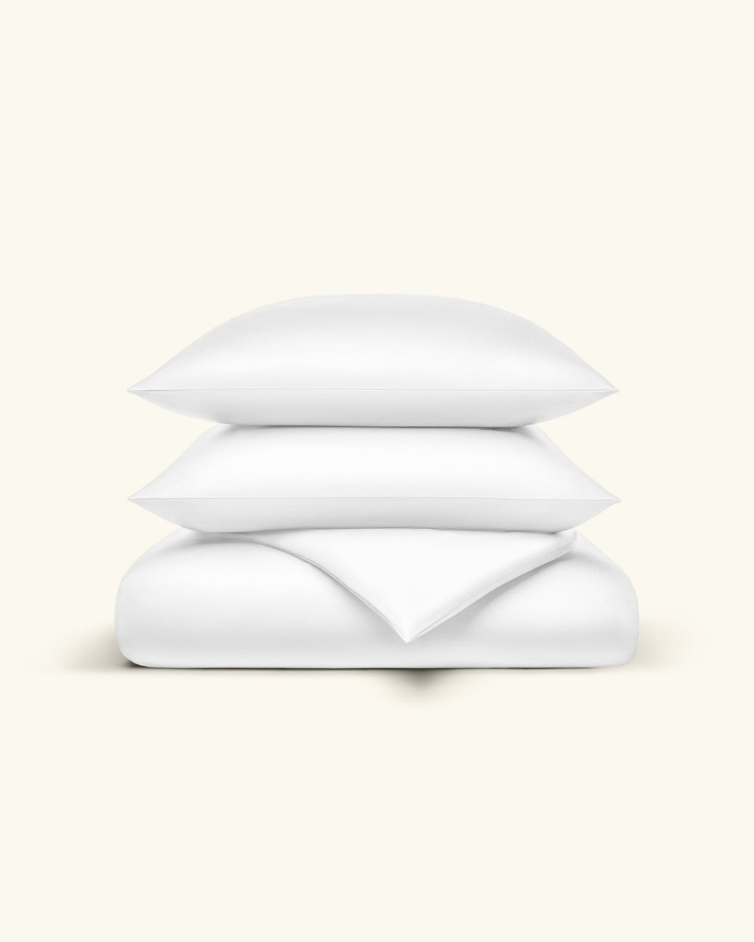 Bio - Baumwolle Bettwäsche Set Weiß 135x200 cm 80x80 cm