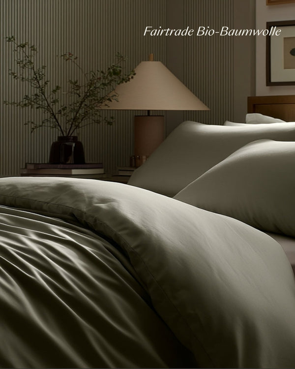 Bio - Baumwolle Kissenbezüge Dunkelgruen 30x30 cm