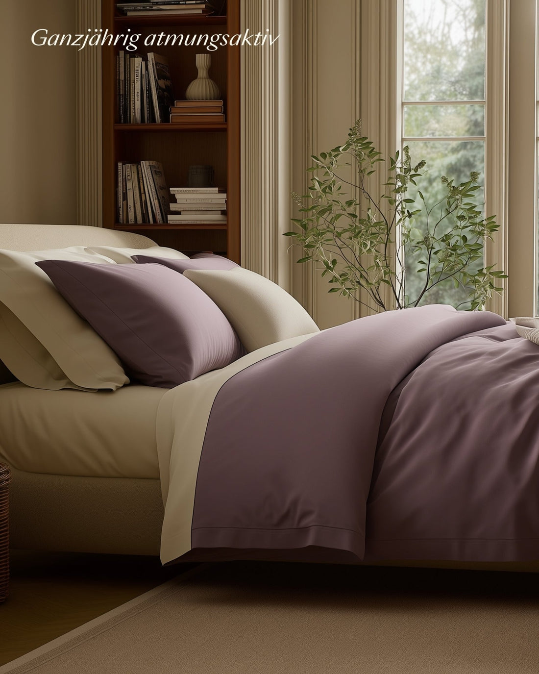 Bio - Baumwolle Kissenbezüge Dunkellila 30x30 cm