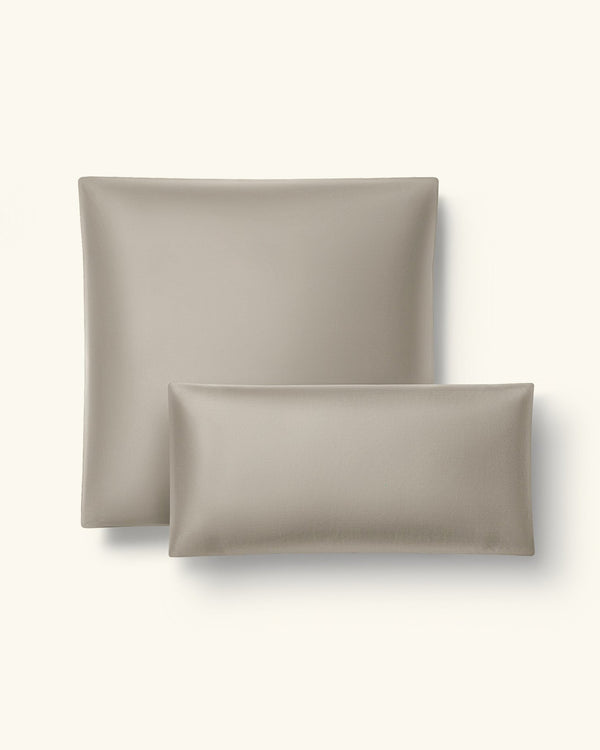 Bio - Baumwolle Kissenbezüge Taupe 30x30 cm