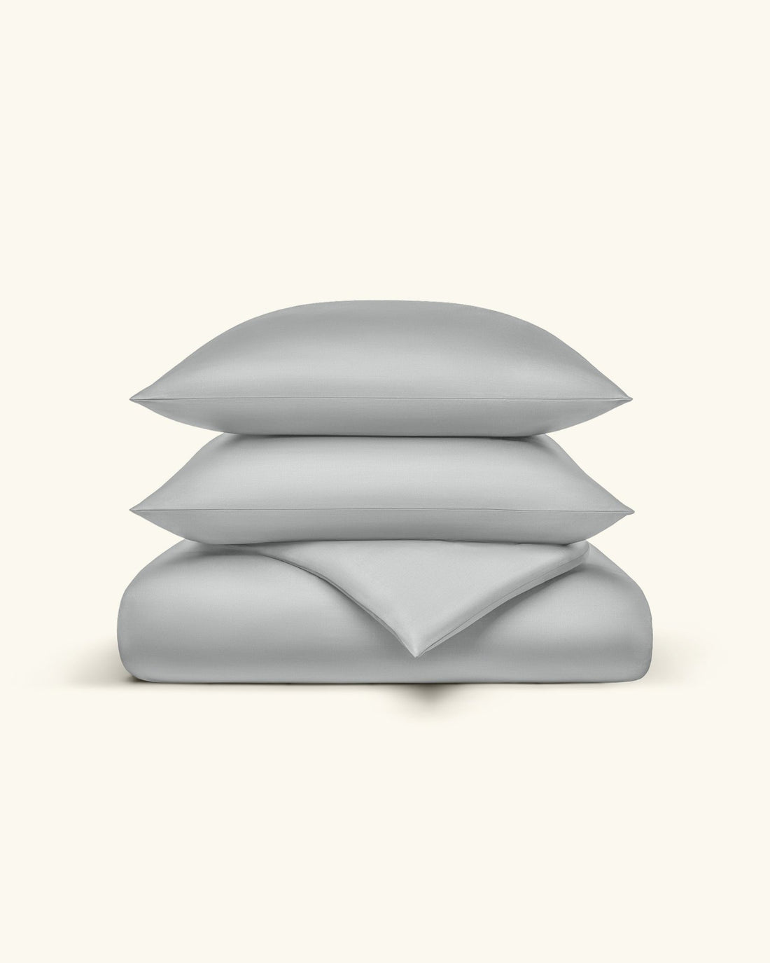 Lyocell Bettwäsche Set Hellgrau 135x200 cm 80x80 cm