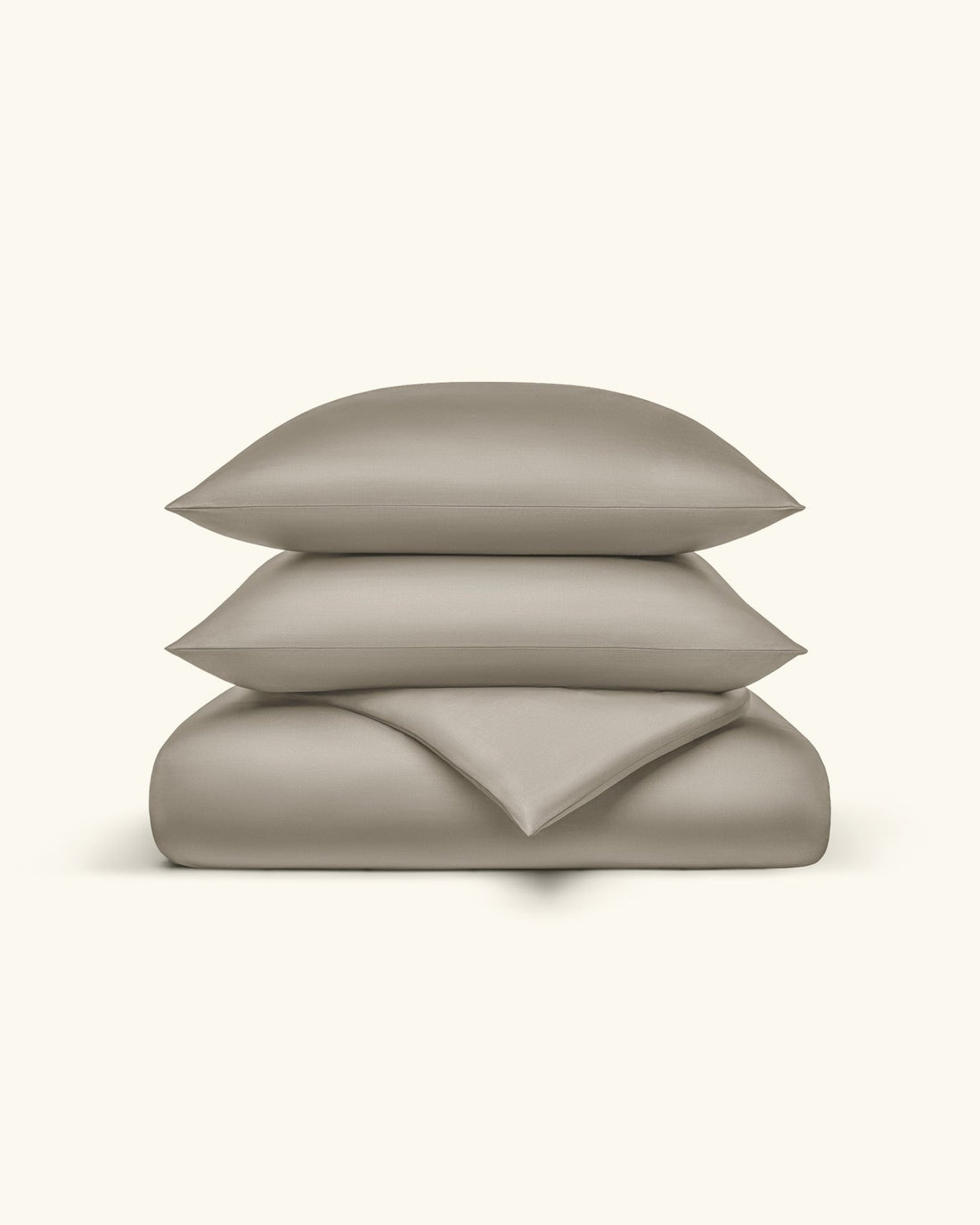 Lyocell Bettwäsche Set Taupe 135x200 cm 80x80 cm