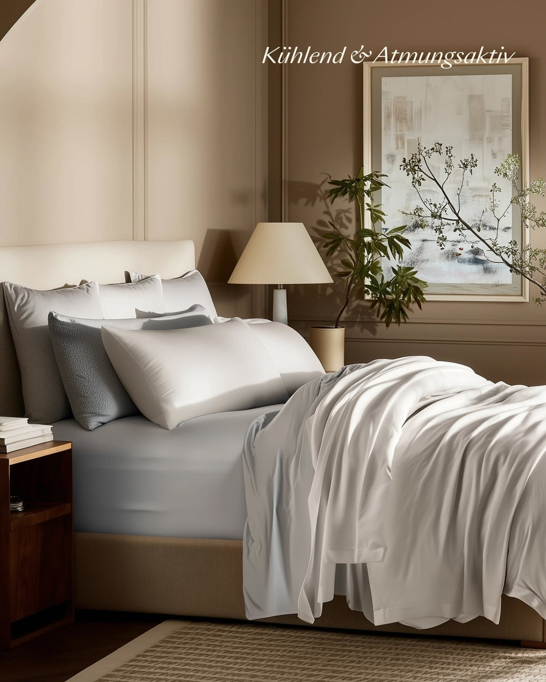 Lyocell Bettwäsche Set Weiß 135x200 cm 80x80 cm