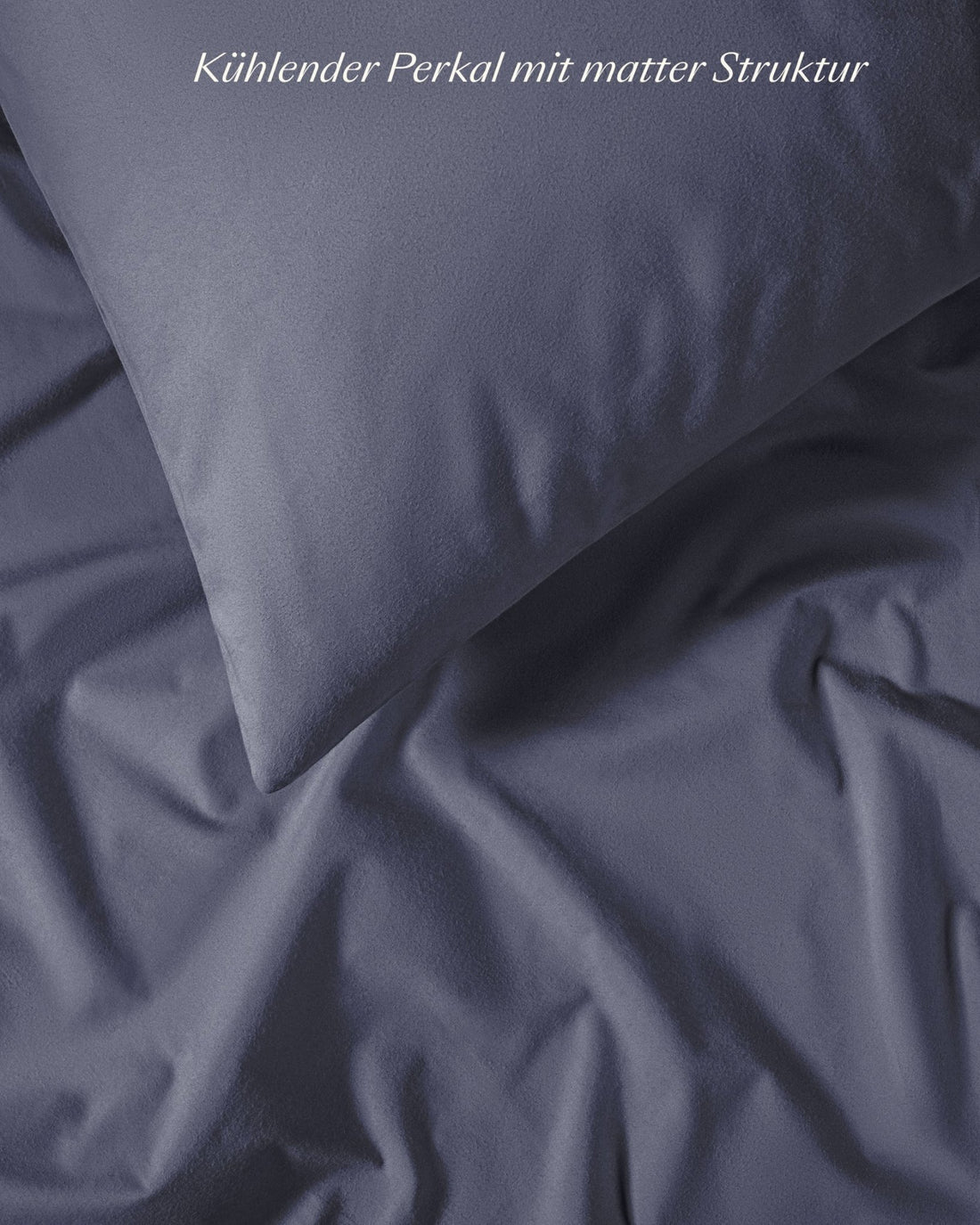 Perkal Bettwäsche Set Dunkelblau 135x200 cm 80x80 cm