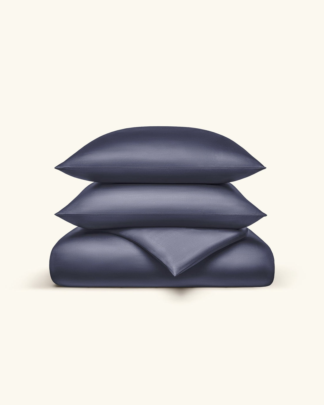 Perkal Bettwäsche Set Dunkelblau 135x200 cm 80x80 cm