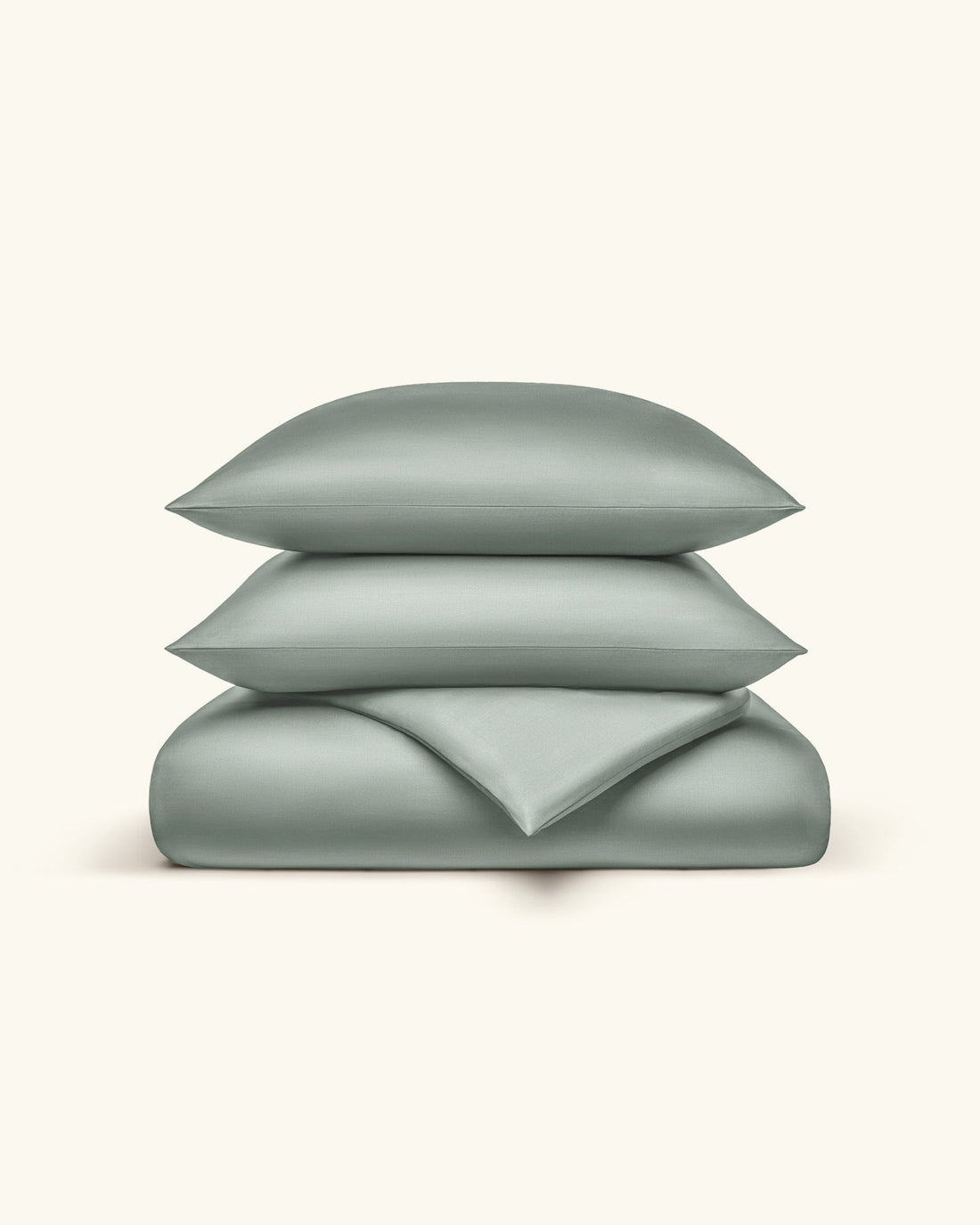 Perkal Bettwäsche Set Grün 135x200 cm 80x80 cm