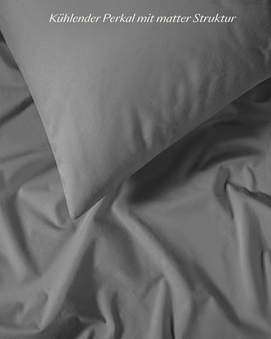 Perkal Kissenbezug Set Dunkelgrau 40x60 cm