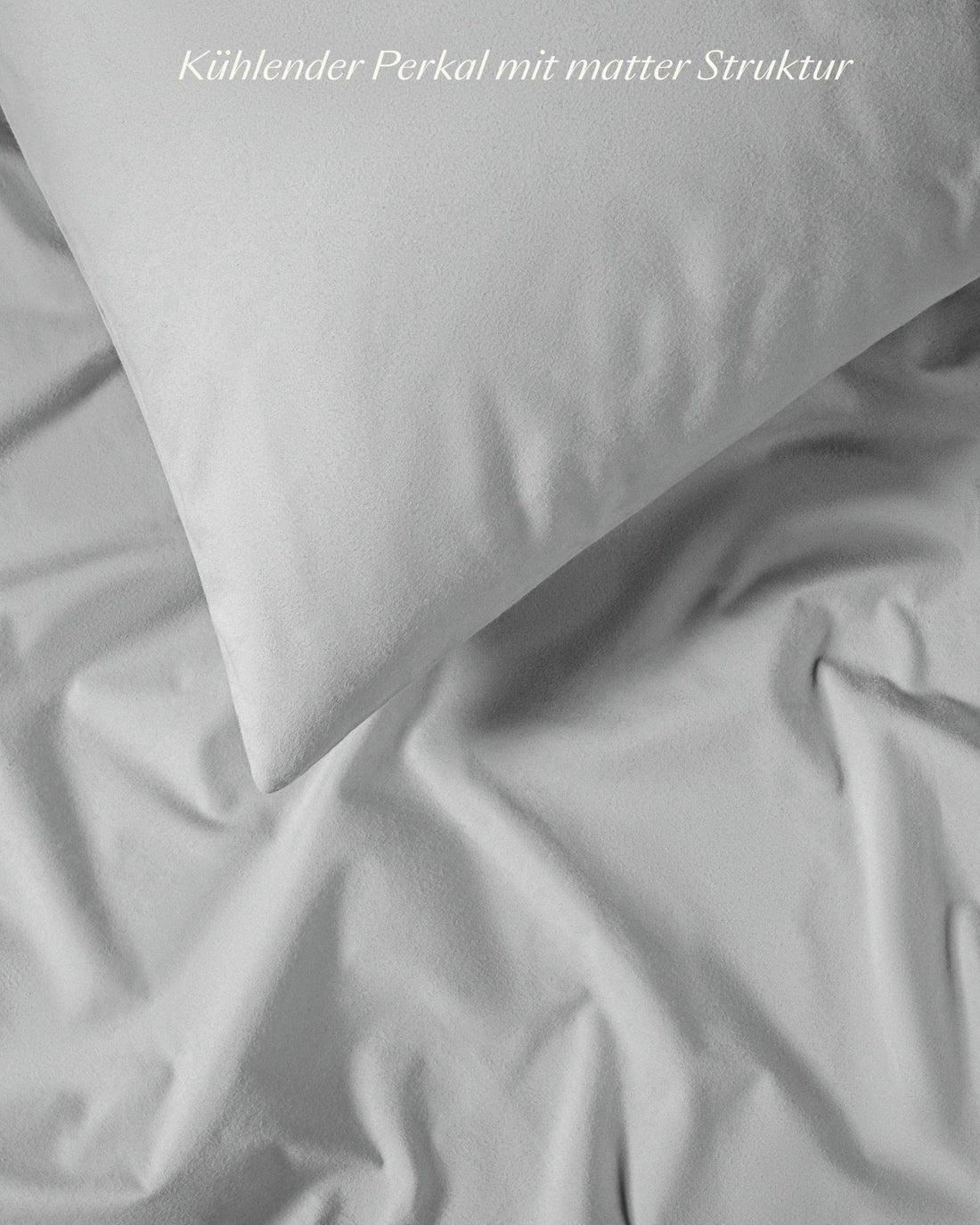 Perkal Kissenbezug Set Hellgrau 40x60 cm