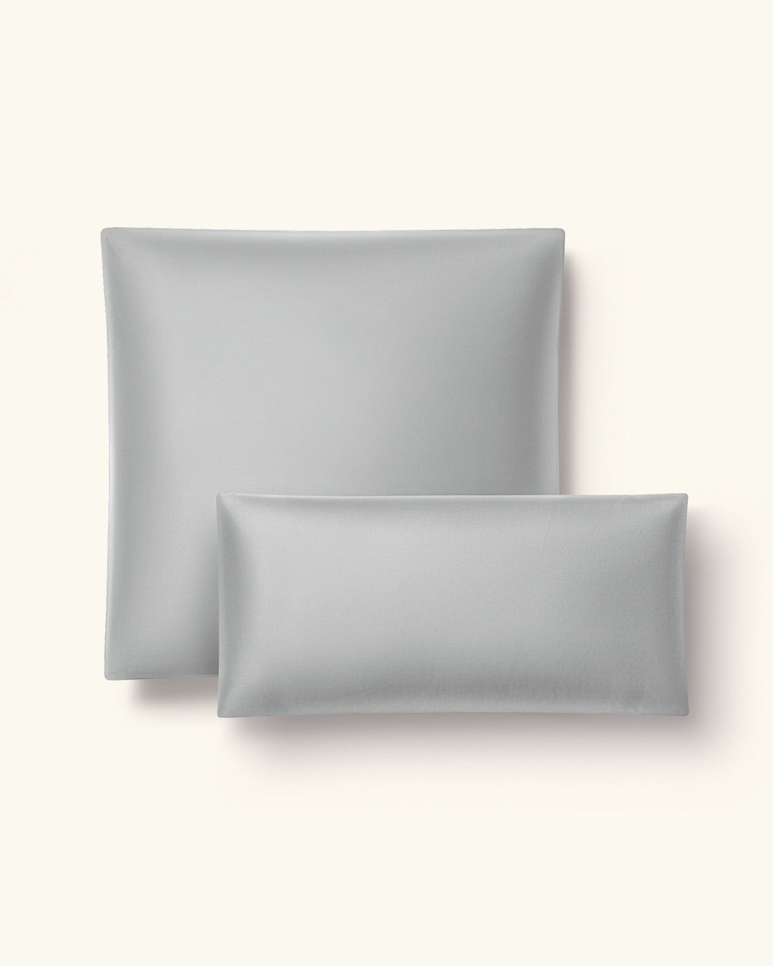 Perkal Kissenbezug Set Hellgrau 40x60 cm