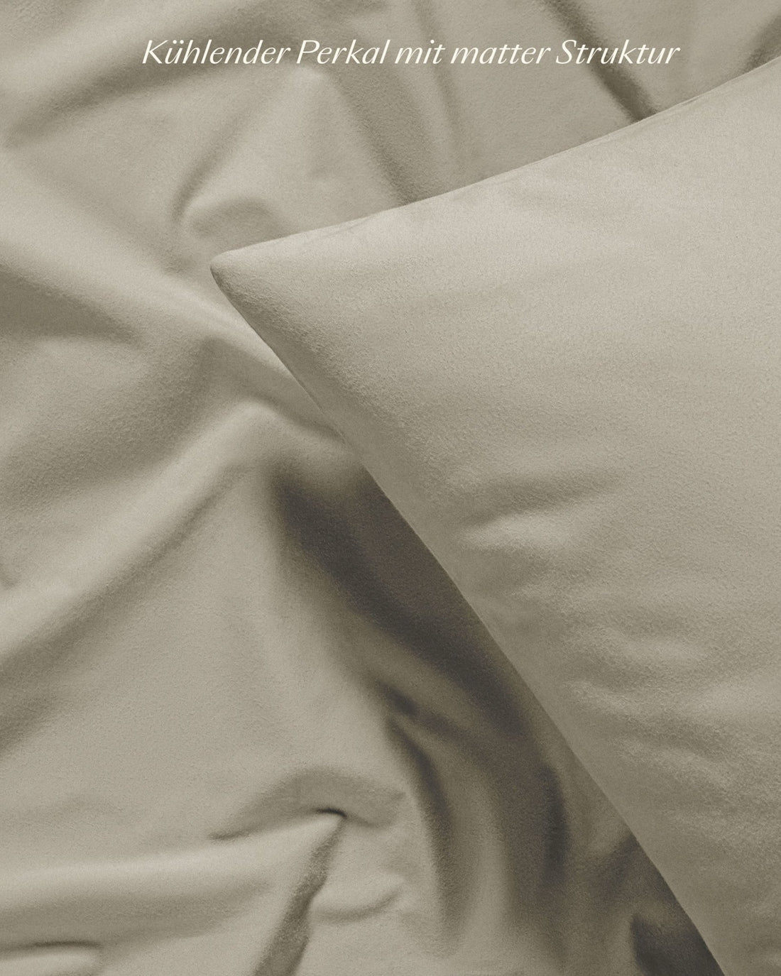 Perkal Kissenbezug Set Taupe 40x60 cm