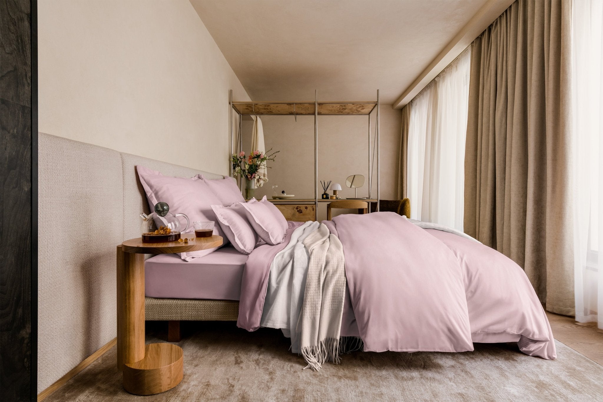 Superking Bettlaken Aus ägyptischer Baumwolle 200tc – Rosa, Extrem Weich & Langlebig