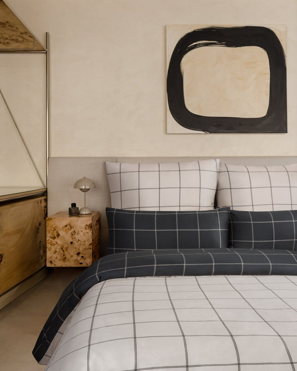 Ägyptische Baumwolle Kissenbezüge Kariert 2x 40x80 cm