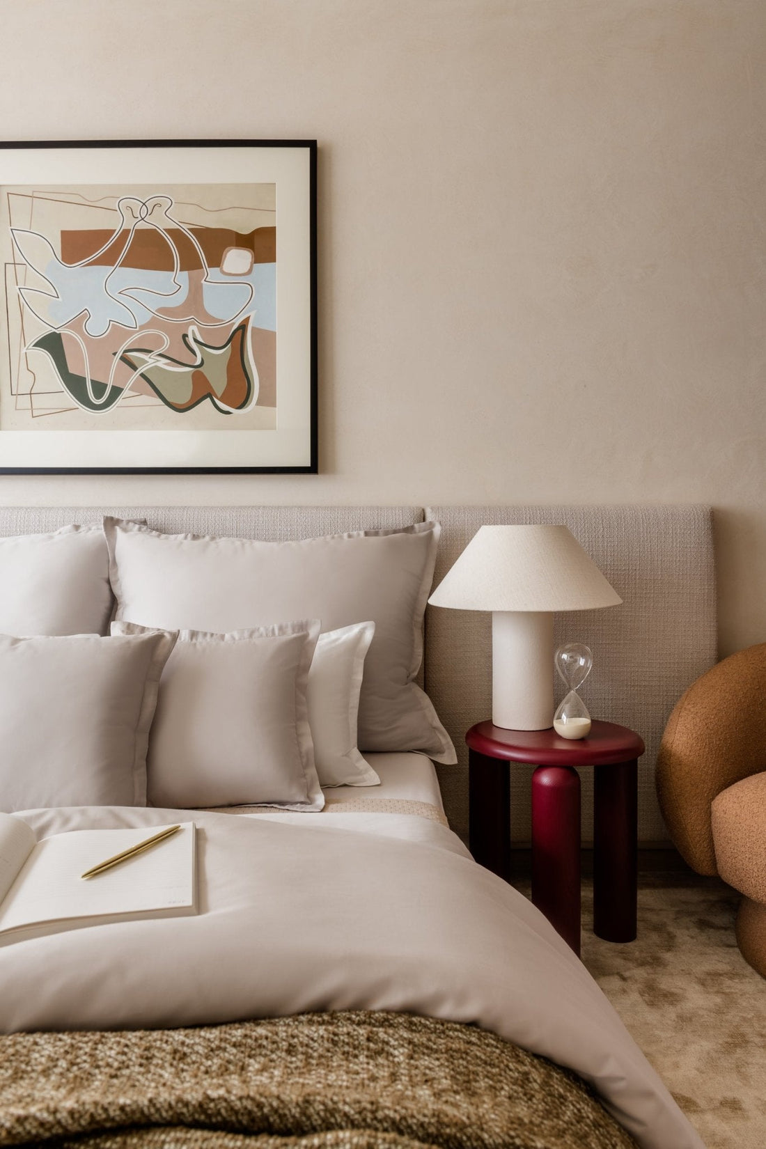 Ägyptische Baumwolle Mako Satin Kissenbezüge Beige 40x40 cm