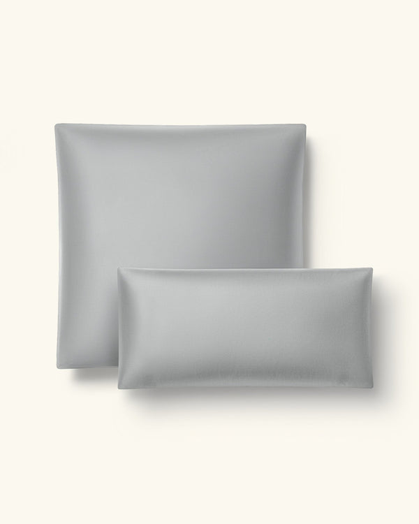 Bio - Baumwolle Bettwäsche Set Graublau 135x200 cm 80x80 cm