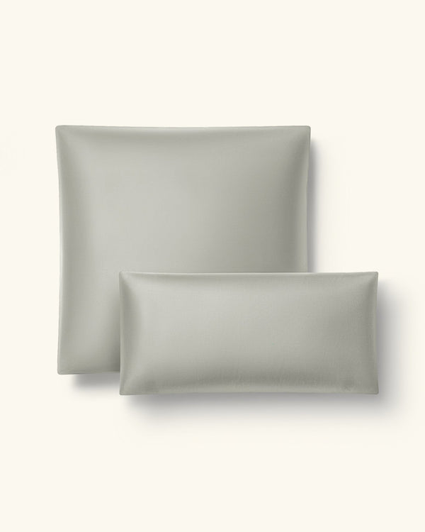 Bio - Baumwolle Bettwäsche Set Salbeigruen 135x200 cm 80x80 cm