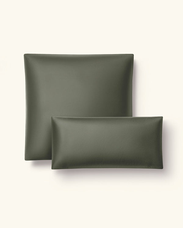 Bio - Baumwolle Kissenbezüge Dunkelgruen 30x30 cm