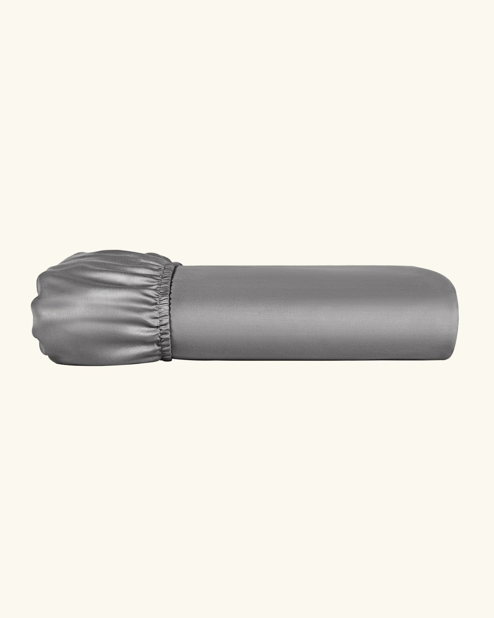 Bio-Baumwolle Satin Spannbettlaken Dunkelgrau