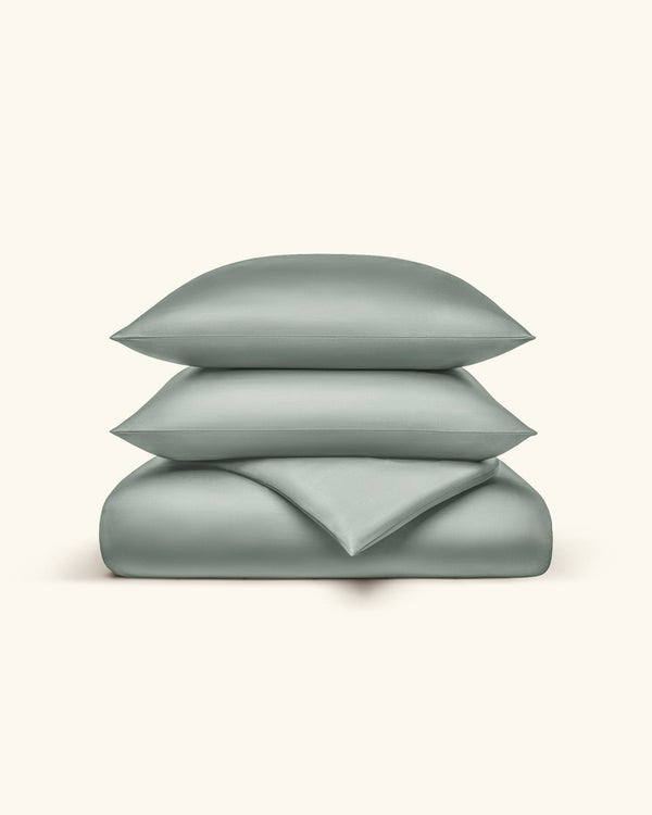 Lyocell Bettwäsche Set Grün 135x200 cm 80x80 cm