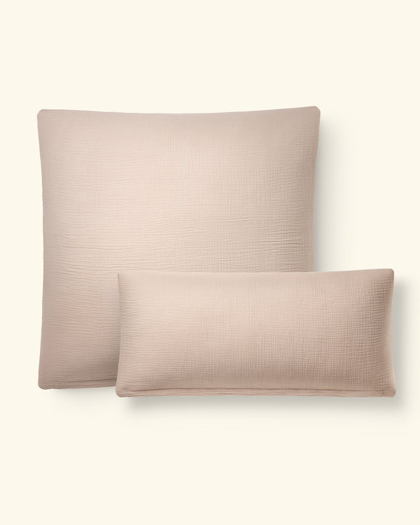 Musselin Kissenbezüge 2er-Set Beige