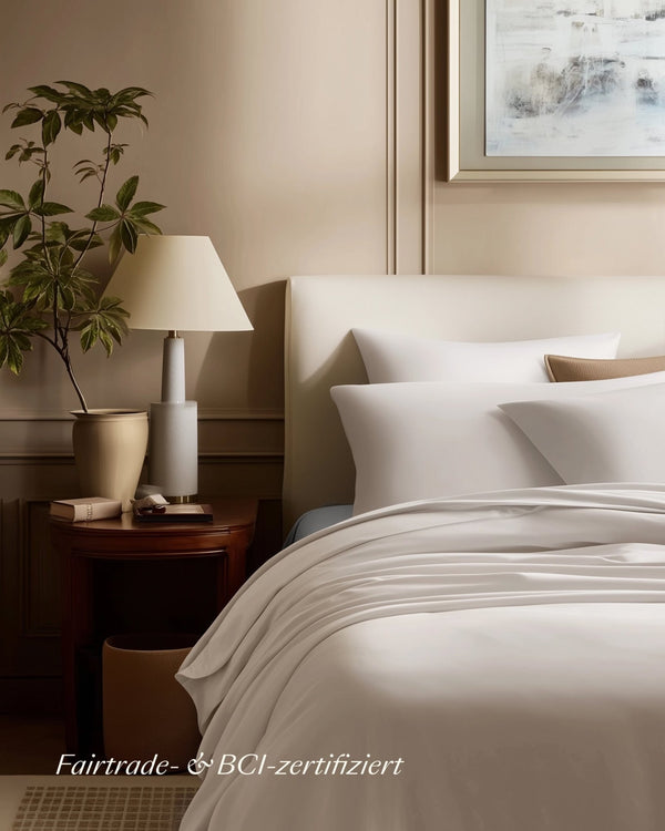 Perkal Bettwäsche Set Weiß 135x200 cm 80x80 cm